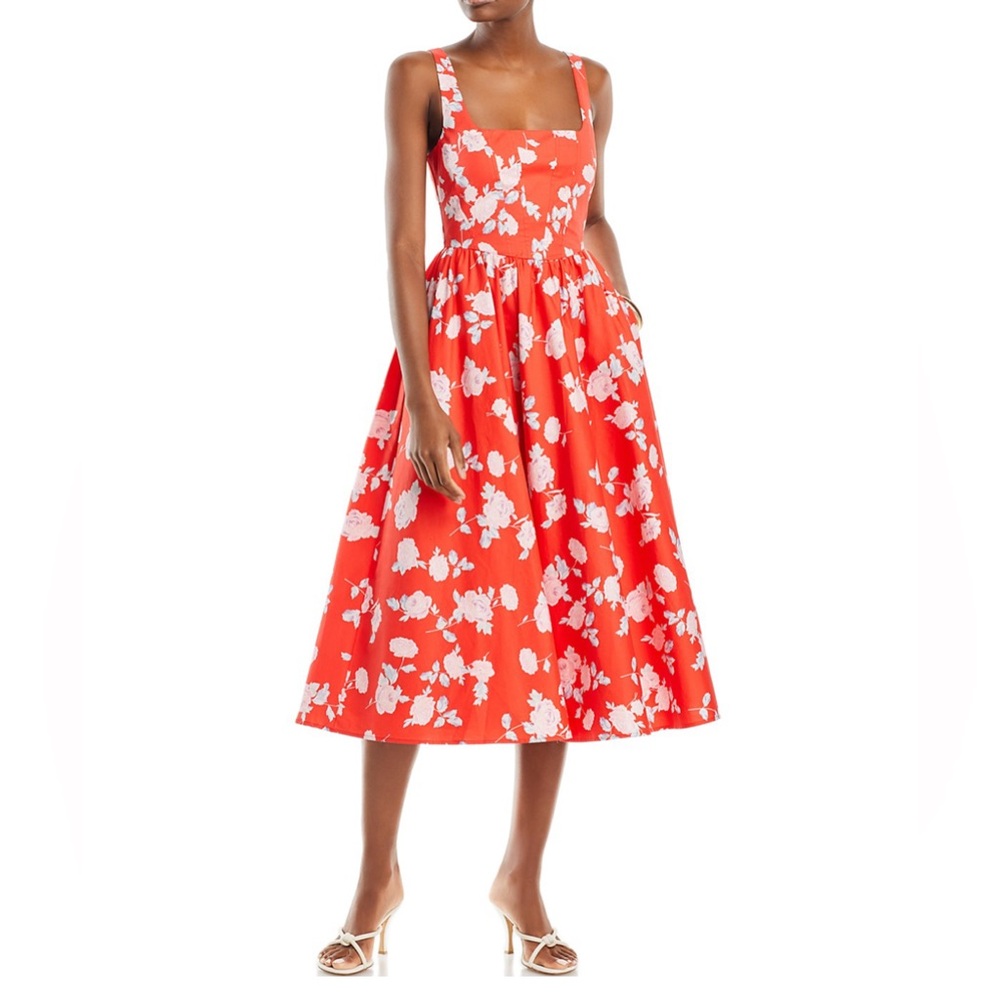 NWT WAYF Red Floral Sleeveless Dress Small